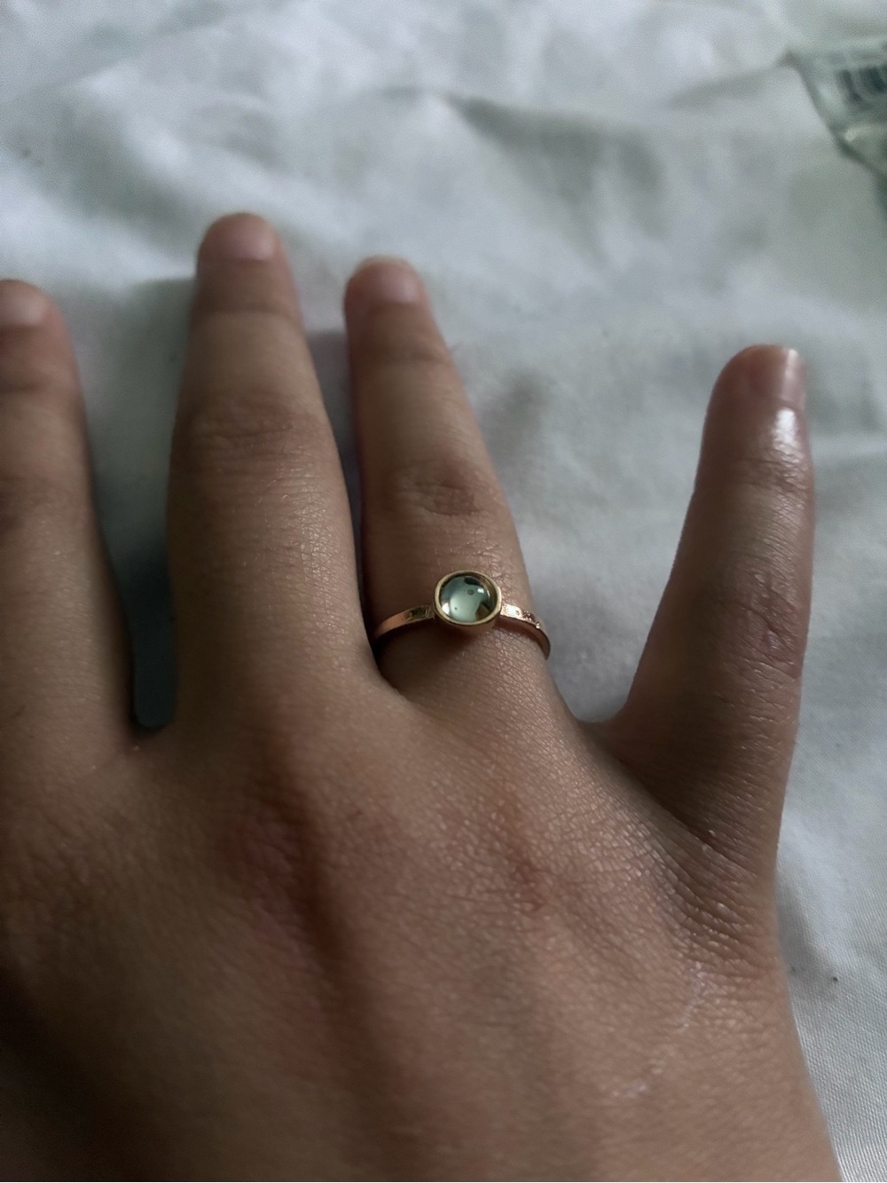 Gold-Tone Ring, Light Stone